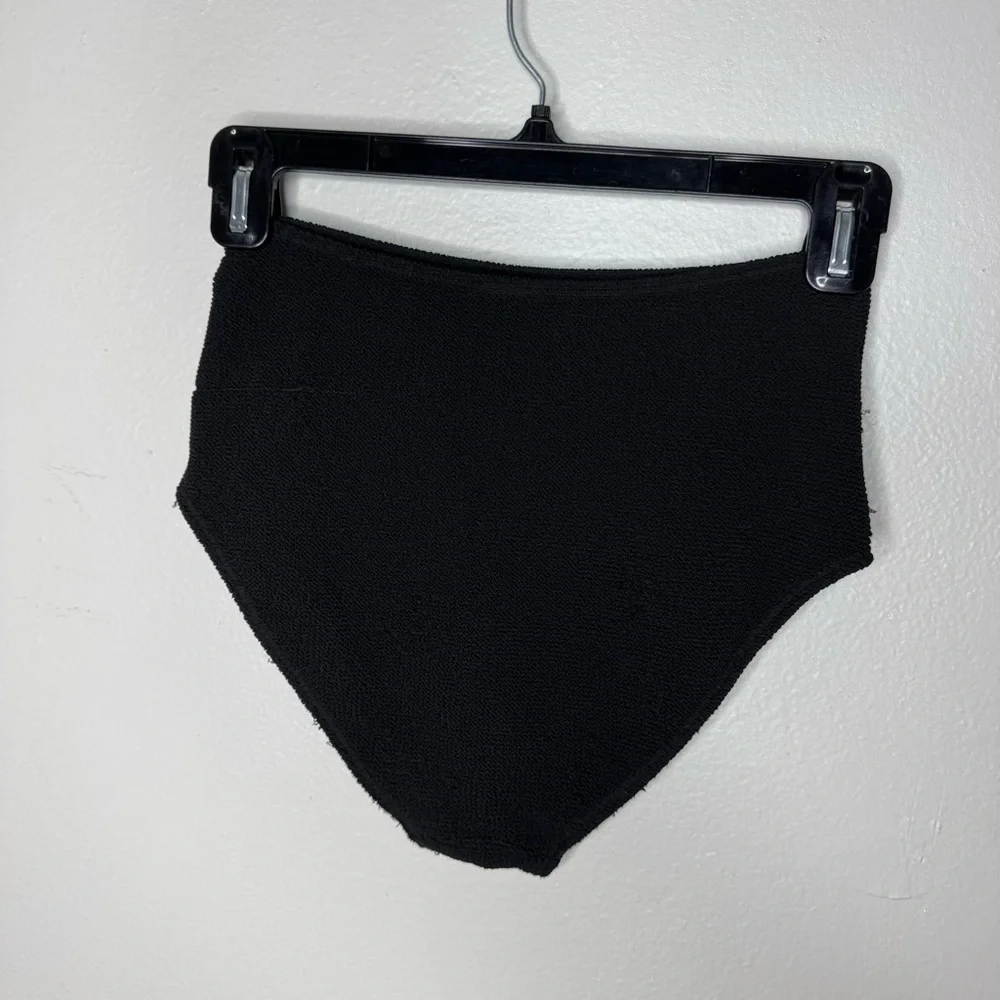 & Other Stories Textured Bikini SET Square Neck Top High Waisted Black
